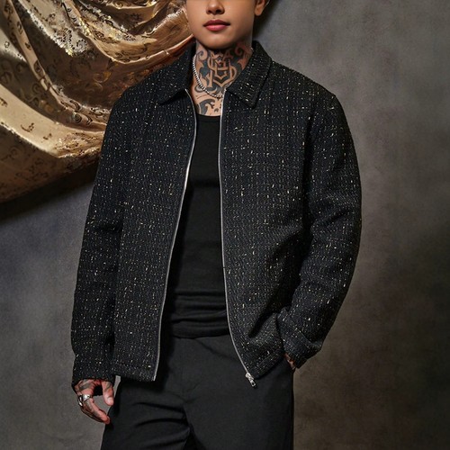 Men fashion lapel zip - lapel,